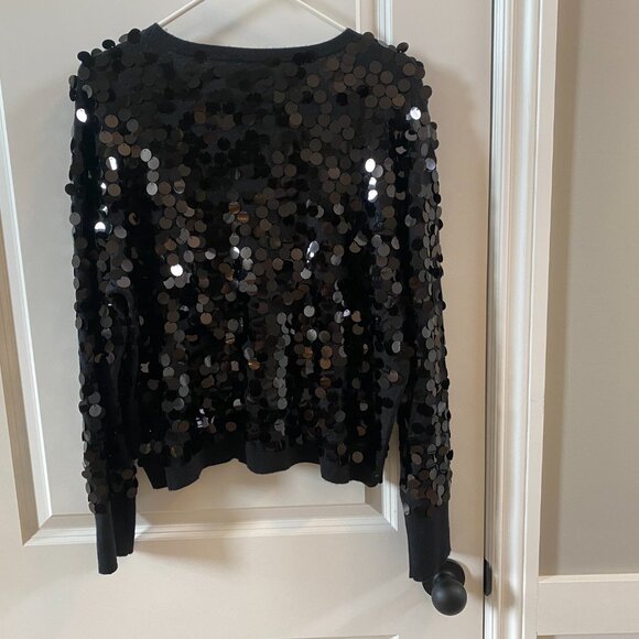 🎉 HOST PICK 🎉 Express Black Sequin Top Size Large - Picture 6 of 9